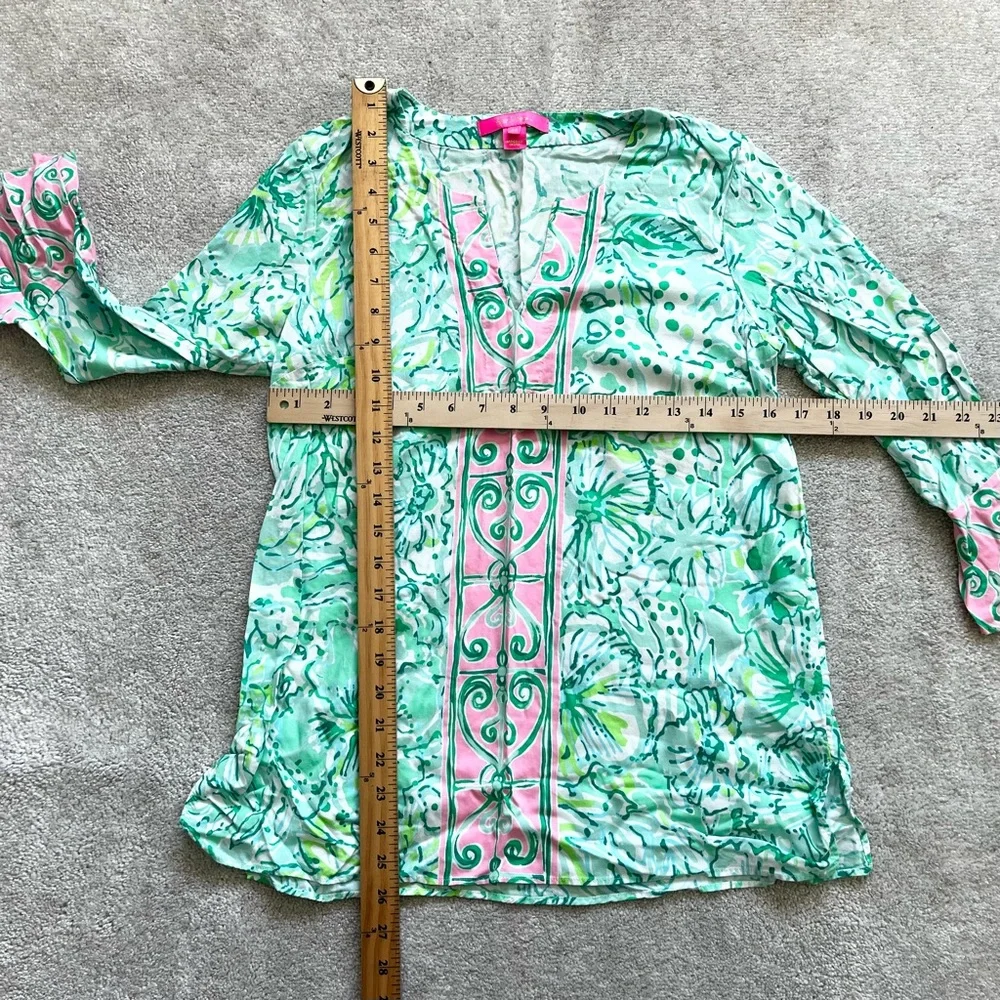 LILLY PULITZER Keona Tunic Hopelessly Devoted Engineered Tunic Size XS Pretty - Picture 7 of 8